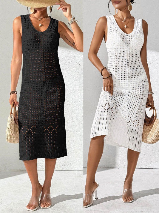 Robe midi élégante en crochet pour femmes Chic und Stil