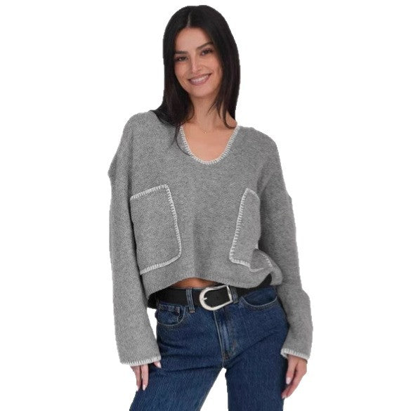 Pull décontracté pour femmes avec un design texturé et de grandes poches pratiques Chic und Stil