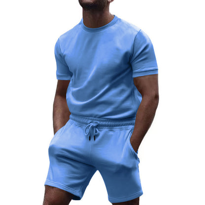 Short sleeve sports set for men with elastic waist Chic und Stil