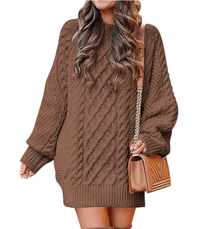 Femme Grand pull en tricot à motif torsadé et coupe décontractée Chic und Stil