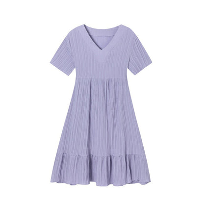 Robe fluide à volants pour femmes avec décolleté en V Chic und Stil