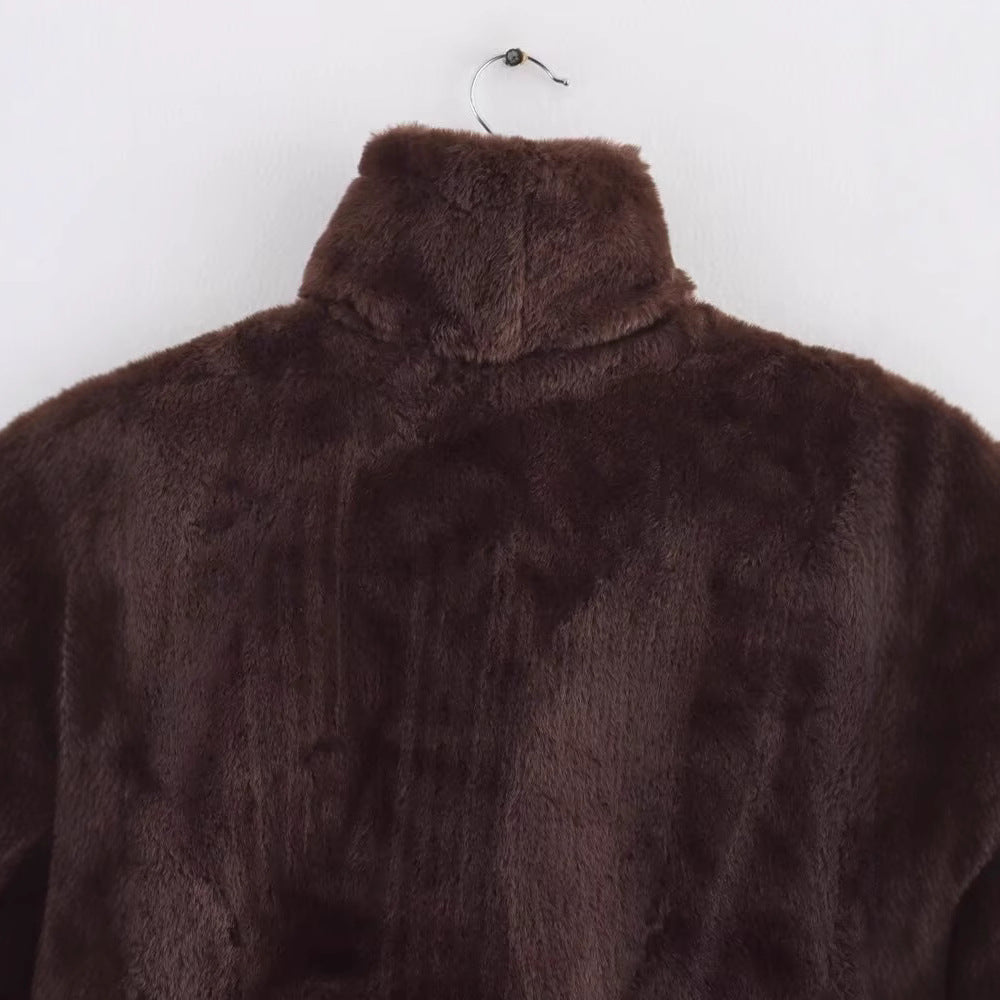 Dames Douce Veste en Teddy Chic und Stil