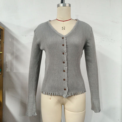 Cardigan décontracté pour femmes avec ouverture à boutons et ourlet raffiné Chic und Stil