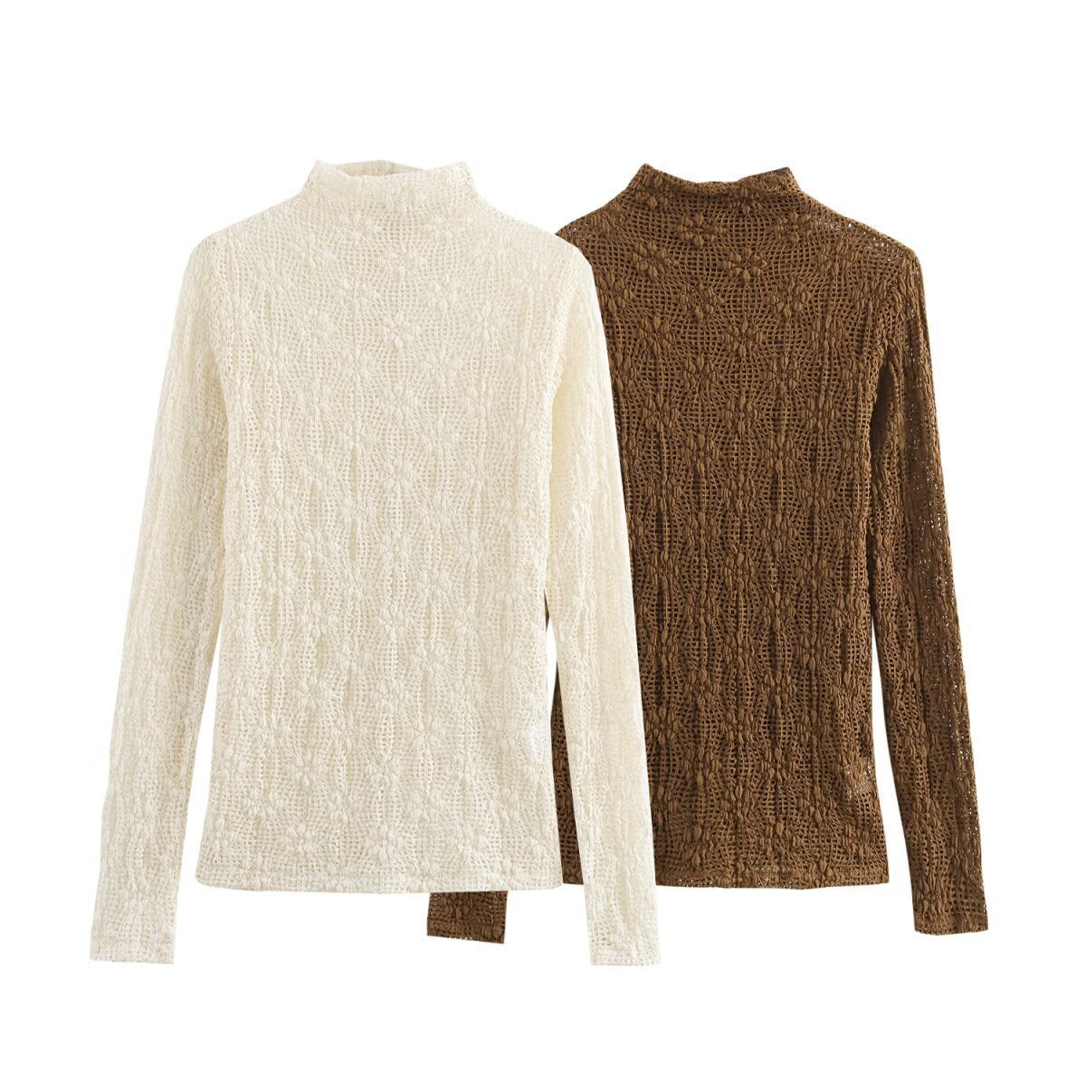 Femmes pull à col roulé tricoté Chic und Stil