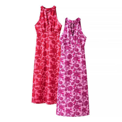 Robe maxi femme au design floral avec décolleté arrière élégant Chic und Stil