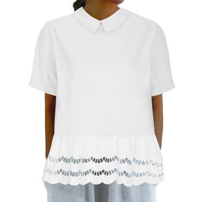Blouse élégante pour femmes avec ourlet ondulé Chic und Stil