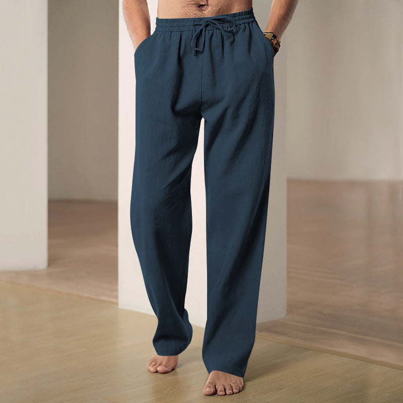 Light cotton pants for men with elastic waist Chic und Stil