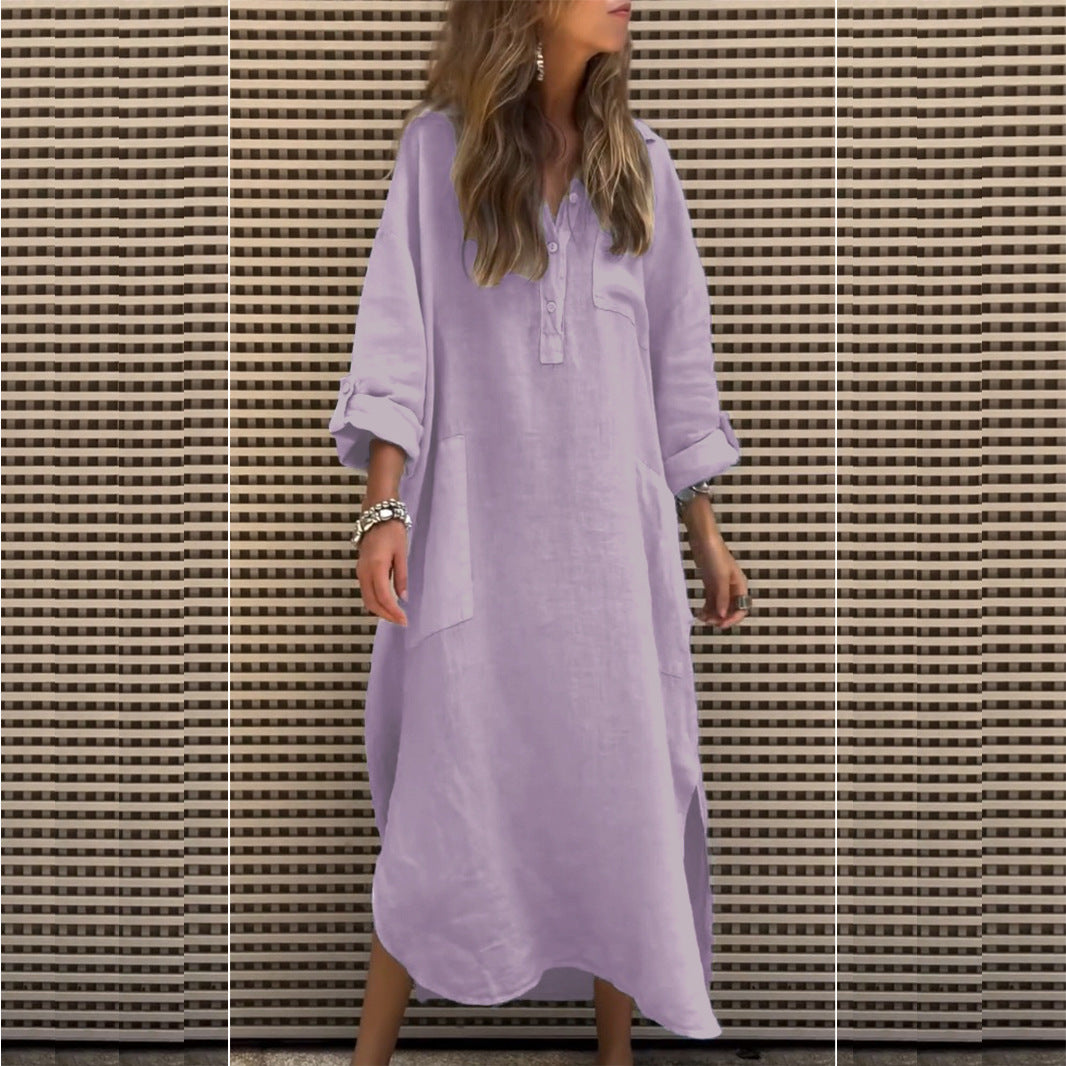 Robe chemise décontractée pour femmes avec fermeture à boutons et poches pratiques Chic und Stil