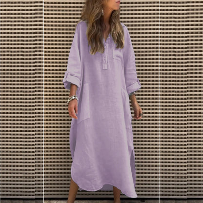 Robe chemise décontractée pour femmes avec fermeture à boutons et poches pratiques Chic und Stil