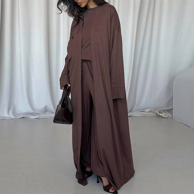Dames élégant Maxi-robe avec cardigan ample Chic und Stil