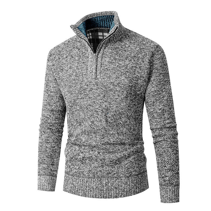 Pullover pour hommes avec col haut et zip pratique Chic und Stil