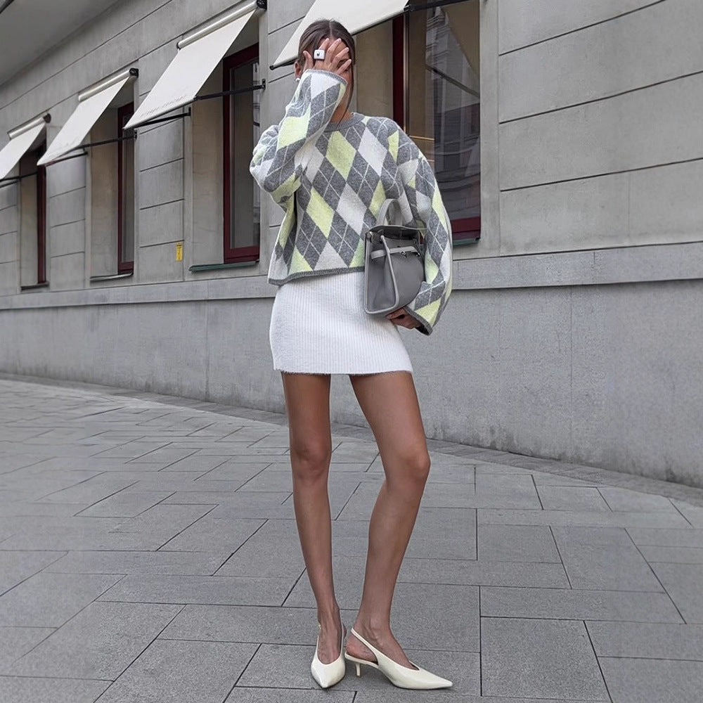 Pullover à carreaux pour femmes Chic und Stil