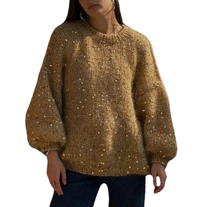 Femme pull en tricot scintillant à coupe ample et accents élégants Chic und Stil
