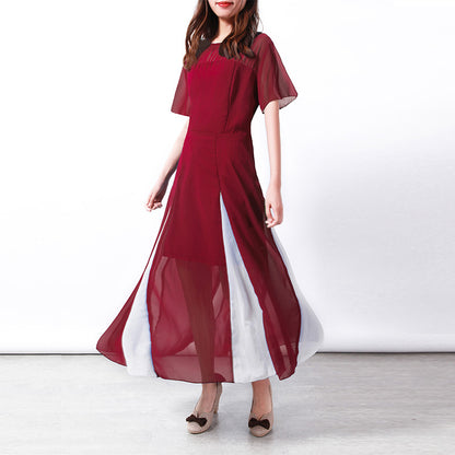 Robe maxi à manches longues transparentes et fente latérale Chic und Stil