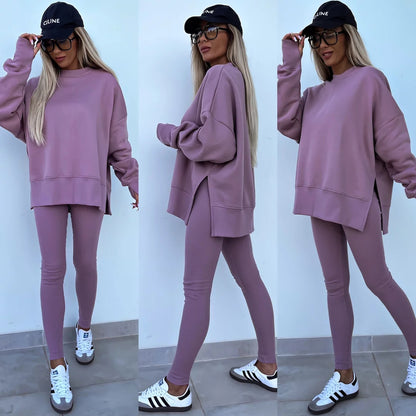 Dames confortable oversized Sweatshirt et leggings ajustés Chic und Stil
