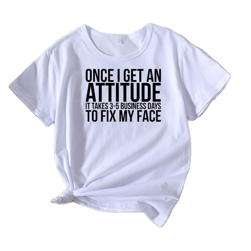 Dames Casual Attitude Statement T-shirt Chic und Stil