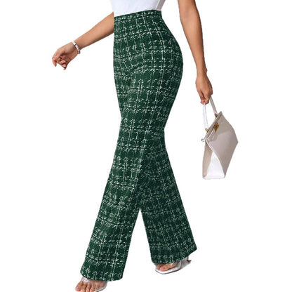 High-waisted Palazzo pants for women with textured plaid pattern Chic und Stil