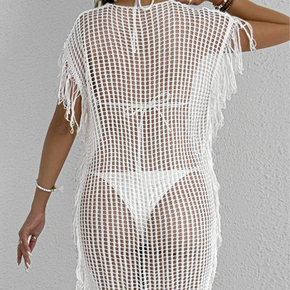 Dames Franges Crochet Maillot de Bain Cover-Up Chic und Stil