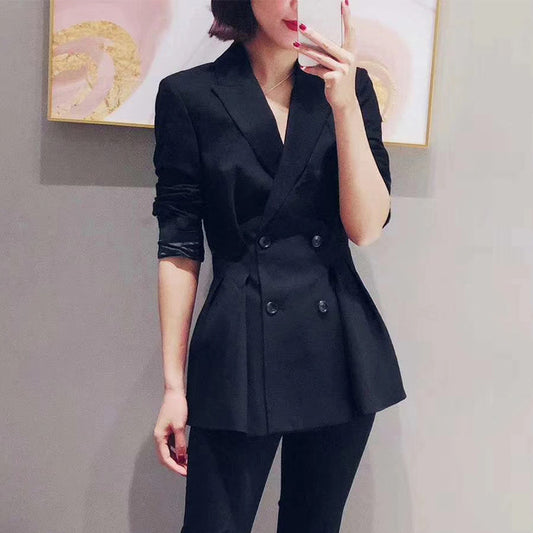 Blazer Peplum Ajusté à Double Boutonnage pour Femmes Chic und Stil