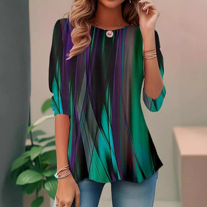 Blouse pour femmes avec motif abstrait et coupe décontractée Chic und Stil