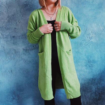 Dames cardigan décontracté à décolleté plongeant et poches pratiques Chic und Stil