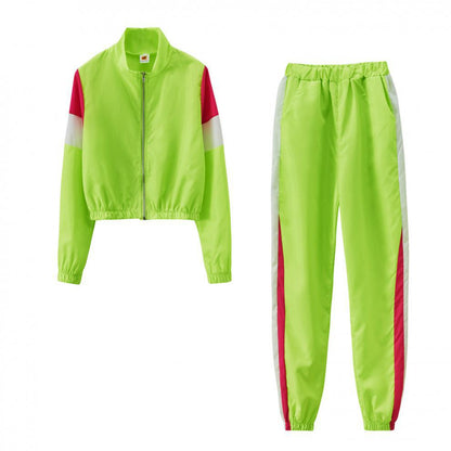 Dames Ensemble de sport tendance avec design colorblock et taille élastique Chic und Stil