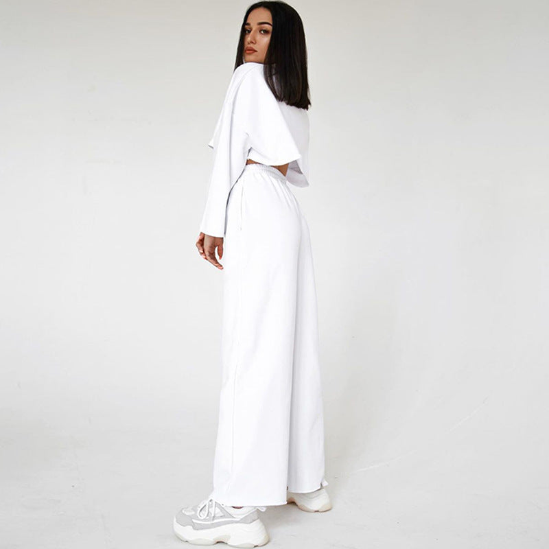 Dames élégant ensemble de salon avec haut ample et pantalon taille haute Chic und Stil