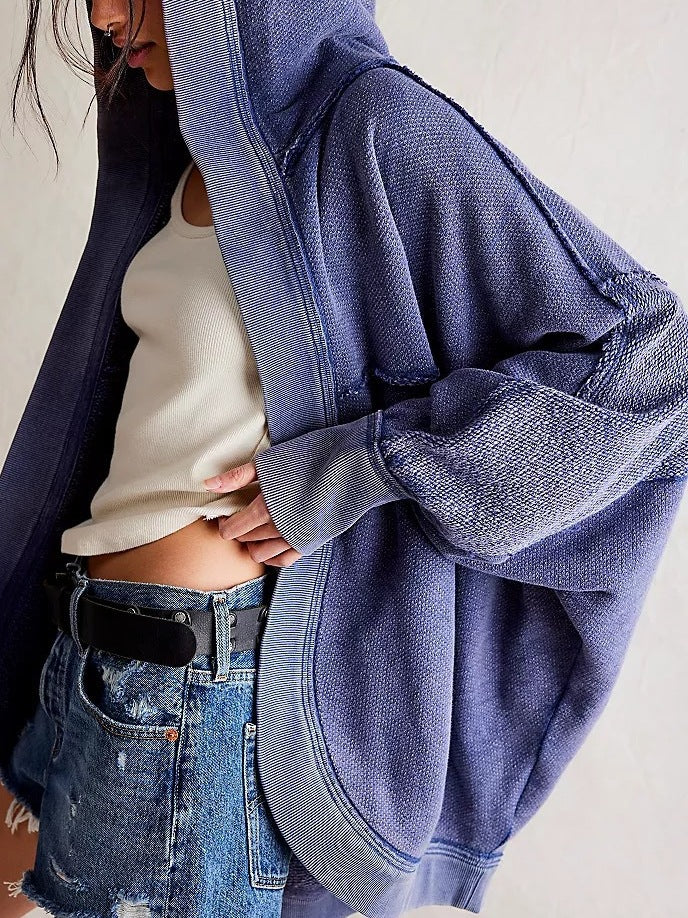 Dames hoodie oversize tendance avec tissage structuré Chic und Stil