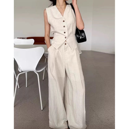 Tailored vest and wide pants set Chic und Stil