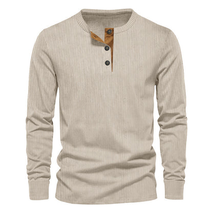 Chemise à manches longues décontractée pour hommes avec patte de boutonnage et structure en rib Chic und Stil