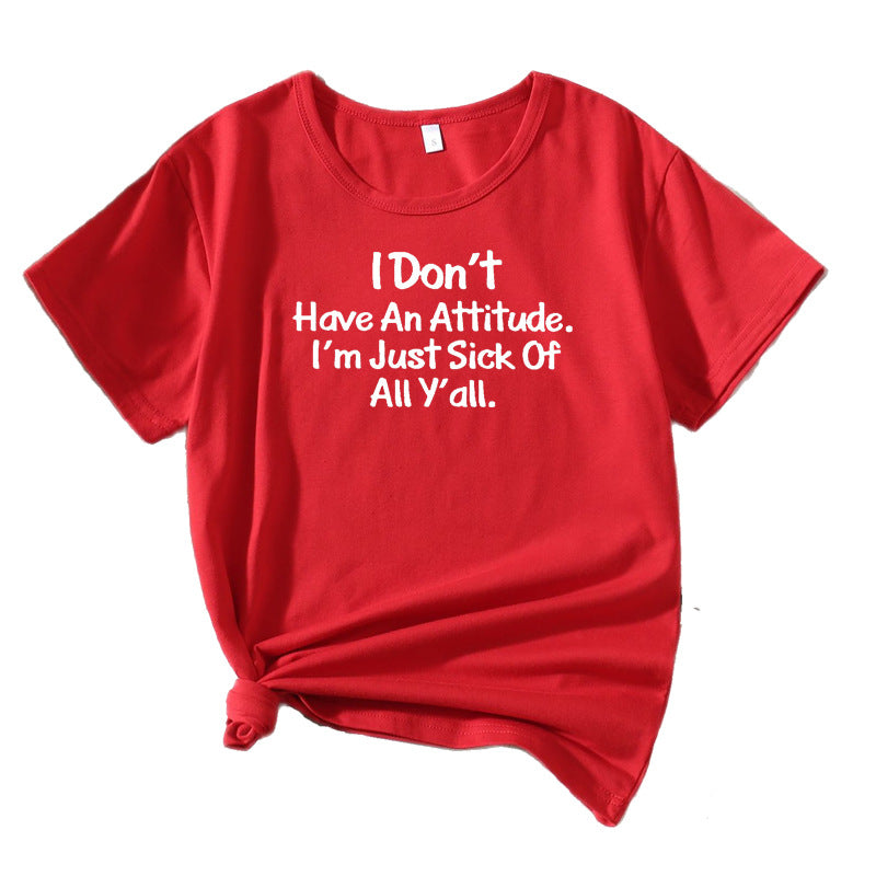 Dames Freizeit Attitude Graphique T-Shirt Chic und Stil