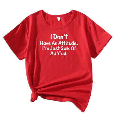 Dames Freizeit Attitude Graphique T-Shirt Chic und Stil