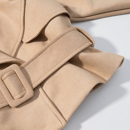 Dames élégante veste en similicuir avec ceinture Chic und Stil