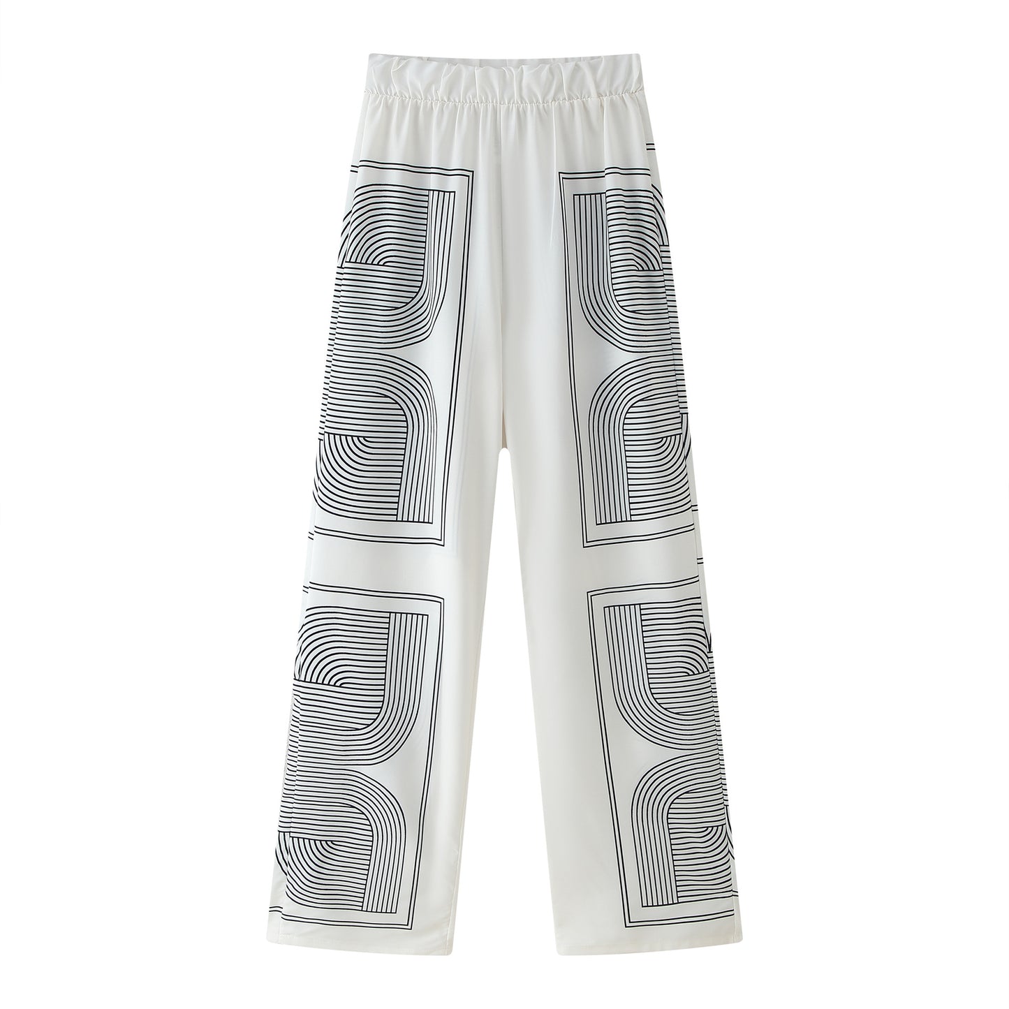 Women's set consisting of a casual shirt and wide pants with a geometric design Chic und Stil