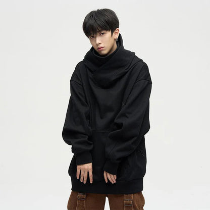 Femmes Pull à capuche oversized décontracté avec col montant Chic und Stil