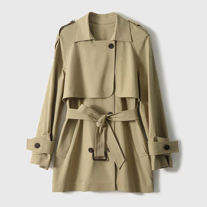 Manteau de trench utilitaire double couche contemporain pour femmes Chic und Stil