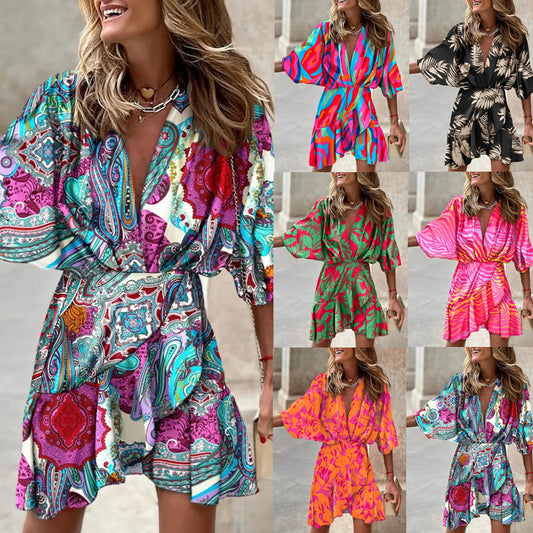 Dames Robe à manches courtes Chic und Stil