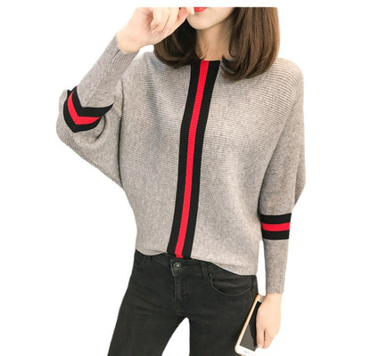 Pull à manches larges et à rayures créatives pour femmes Chic und Stil