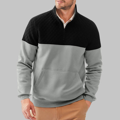 Pull-over en polaire pour hommes avec détails matelassés et col haut Chic und Stil