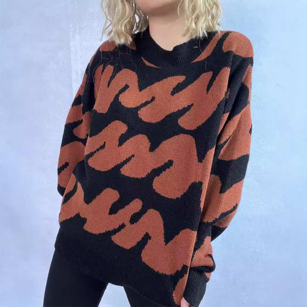 Pull décontracté pour femmes avec un design moderne de blocs de couleurs et des manches volumineuses Chic und Stil