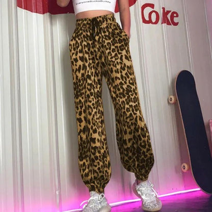 Casual leopard print pants for women with elastic waistband Chic und Stil