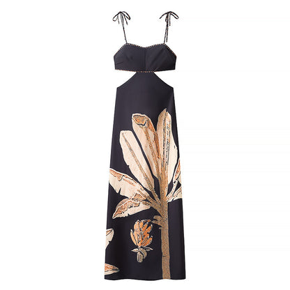 Robe maxi pour femmes avec imprimé floral et bretelles élégantes Chic und Stil