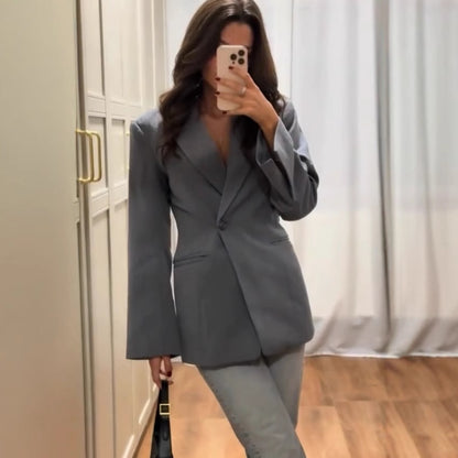 Dames Blazer Oversized Élégant Chic und Stil