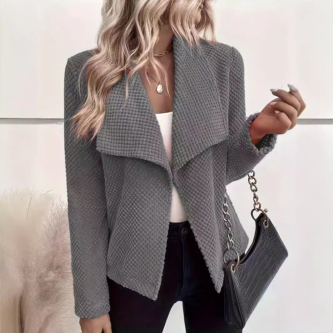 Dames décontracté Waffelpique-veste Chic und Stil