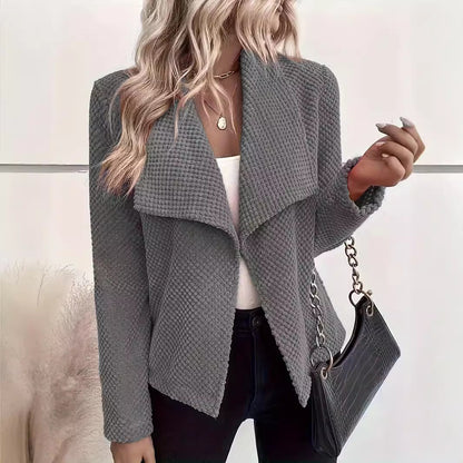 Dames décontracté Waffelpique-veste Chic und Stil