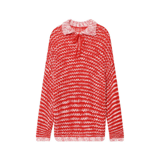Pull en tricot décontracté pour femmes avec col à la mode et liens de fixation Chic und Stil