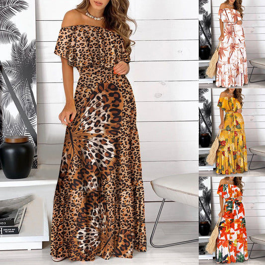 Robe maxi off-shoulder pour femmes avec jupe fluide et asymétrique Chic und Stil
