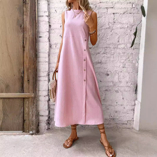 Robe maxi femme avec détails de boutons et coupe élégante Chic und Stil