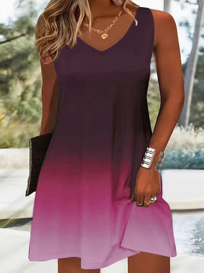 Robe A-ligne à décolleté en V Chic und Stil pour femmes Freizeit