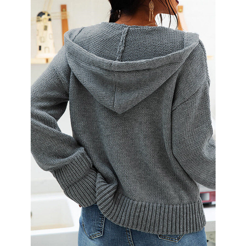 Damen gilet à capuche avec fermeture frontale à boutons Chic und Stil